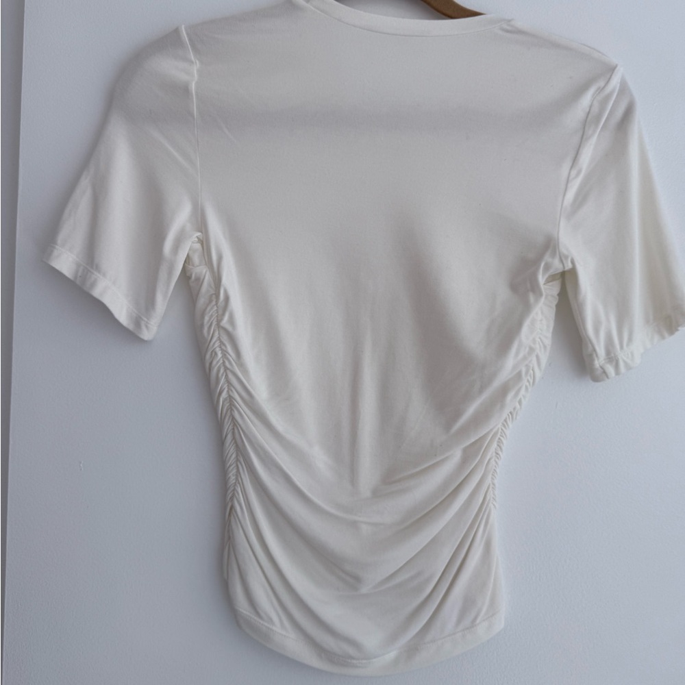 Simkhai White Ruched Fitted Top - Picture 4 of 4